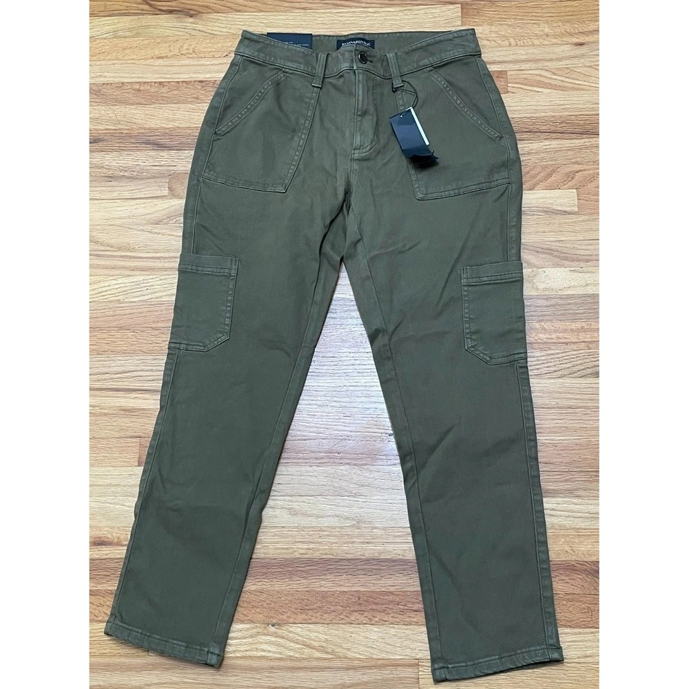 Banana Republic Sloan Women's 4 Green‎ Pant Cotton Chino Ankle Utility Stretch